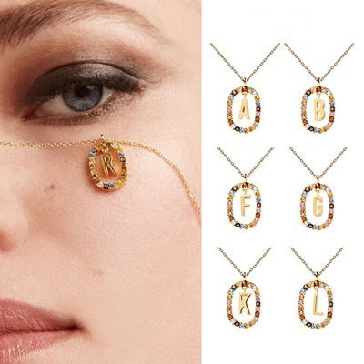 Ins style European and American versatile temperament letter collarbone necklace