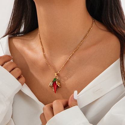 Ins Wind Buddha Hand Eye Alloy Pendant Necklace Conch Acrylic Rice Bead Collar Chain