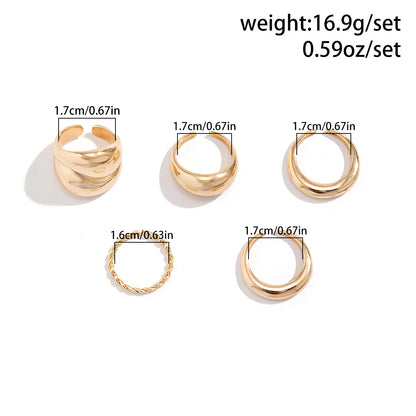 Design sense: simple hugging, smooth curved ring, layered style, niche geometric rings